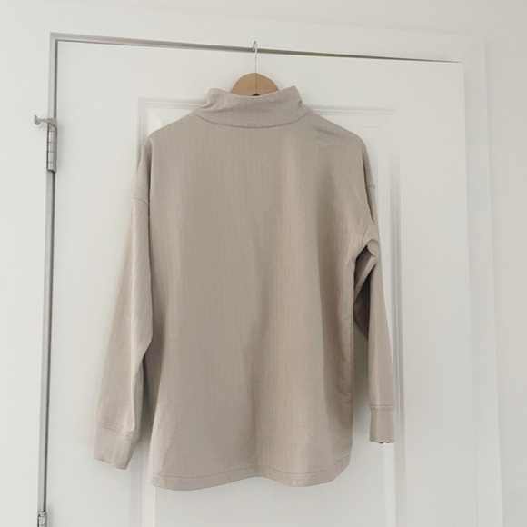 J. McLaughlin Maeba Fleece Top Herringbone Jacquard 1/4 Zip Preppy - Picture 6 of 12